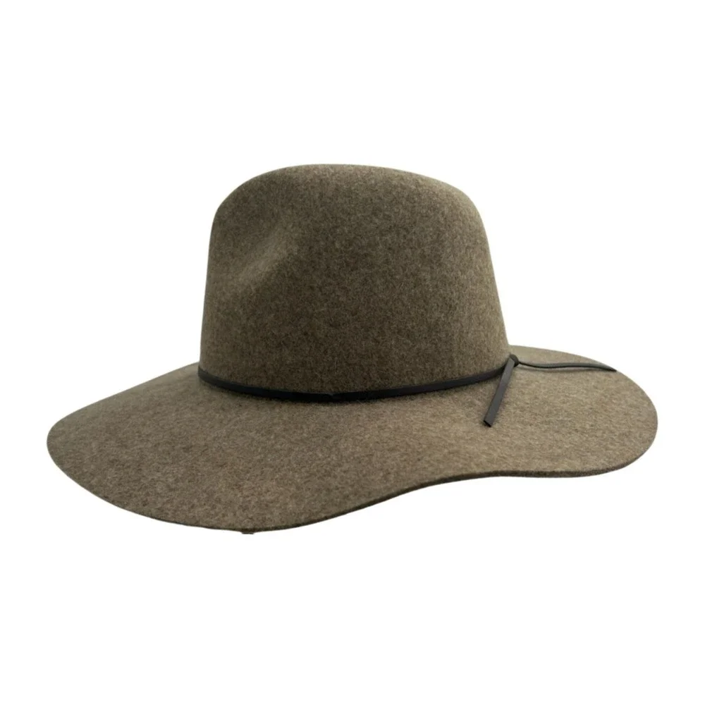 Banana Republic Fedora Hat Women's Size S/M Taupe Brown 100% Wool Wide Brim